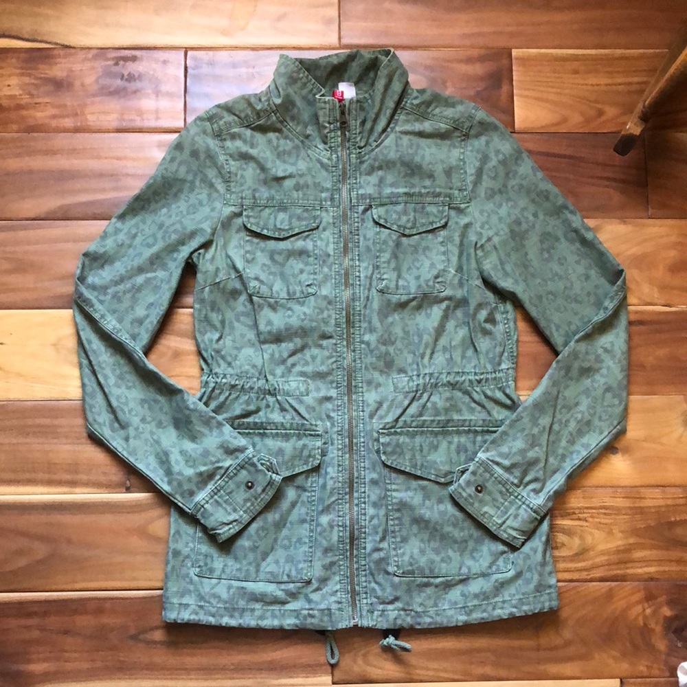 Green animal print H&M jacket